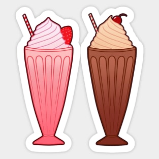 Strawberry and Chocolate Milkshakes Sticker